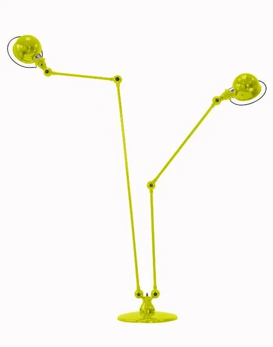 Twin Arm Floor Lamp with Adjustable Arms - Yellow