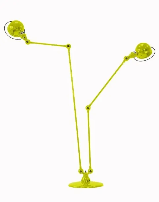 Twin Arm Floor Lamp - Yellow, Aluminium