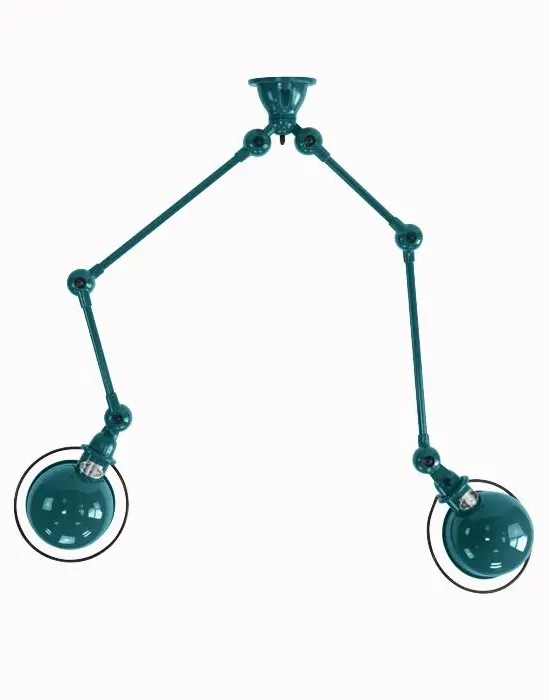 Twin Ceiling Light with Adjustable Arms - Blue