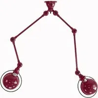 Twin Ceiling Light with Adjustable Arms - Burgundy