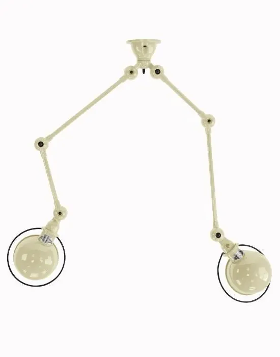 Twin Ceiling Light with Adjustable Arms - Ivory