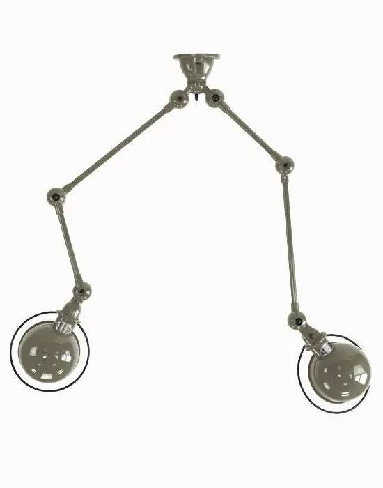 Twin Ceiling Light with Adjustable Arms - Khaki