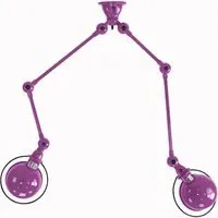 Twin Ceiling Light with Adjustable Arms - Purple