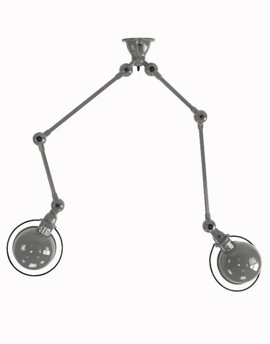 Twin Ceiling Light with Adjustable Arms - Red