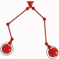Twin Ceiling Light with Adjustable Arms - Red