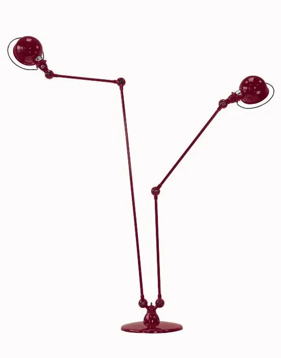 Twin Floor Lamp - Burgundy, Matt Steel