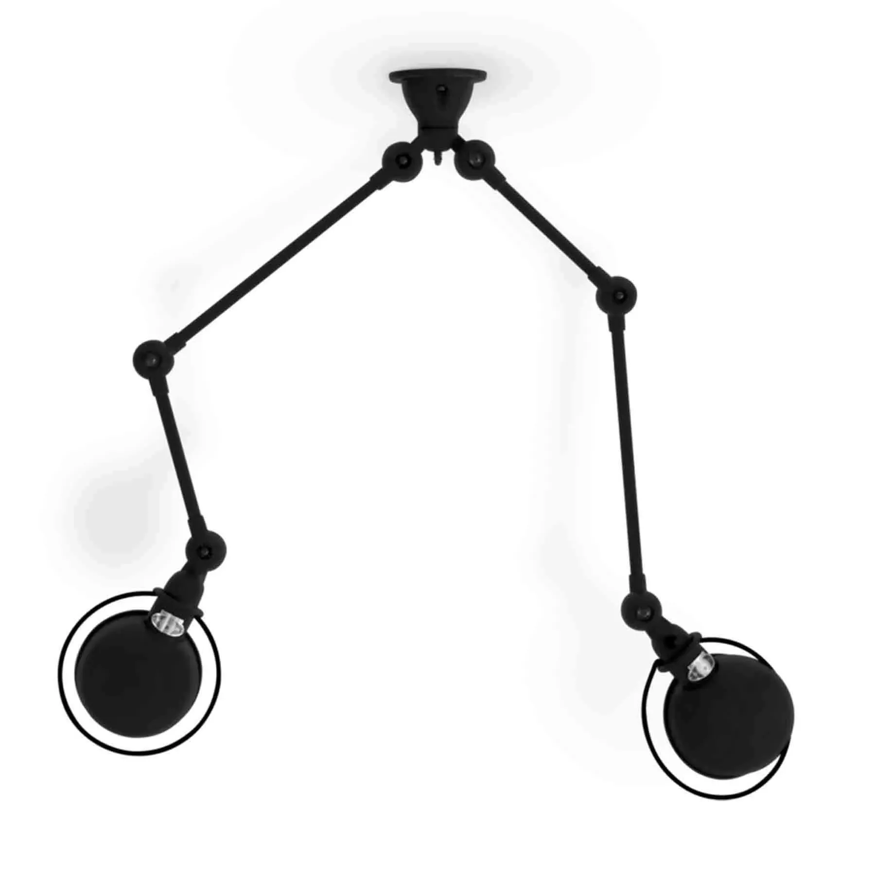 Twin Head Ceiling Light with Arms - Black Matt