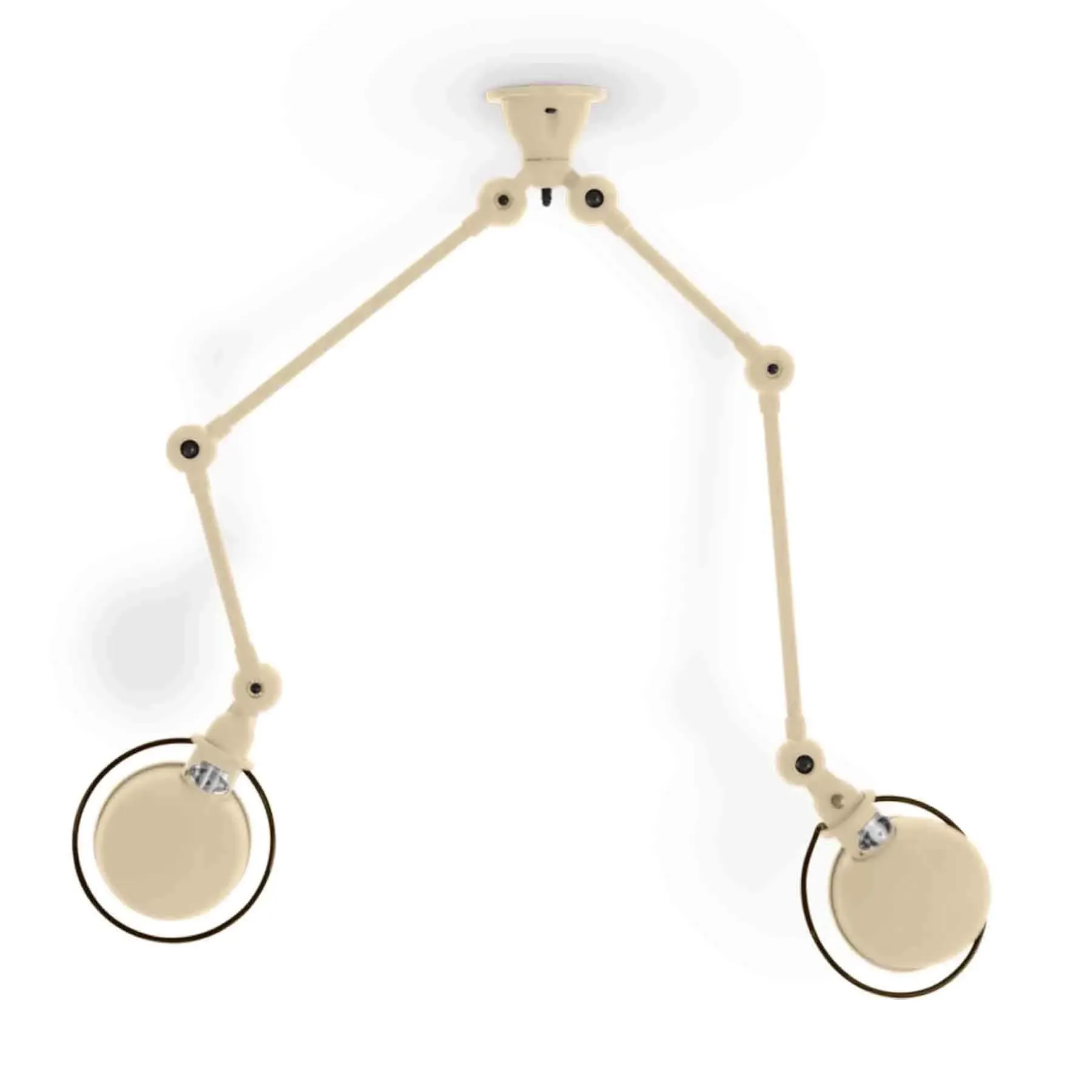 Twin Head Ceiling Light with Arms - Ivory, Matt