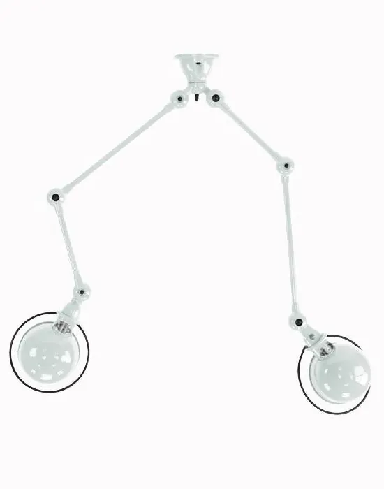 Twin Head Ceiling Light with Arms - White Gloss