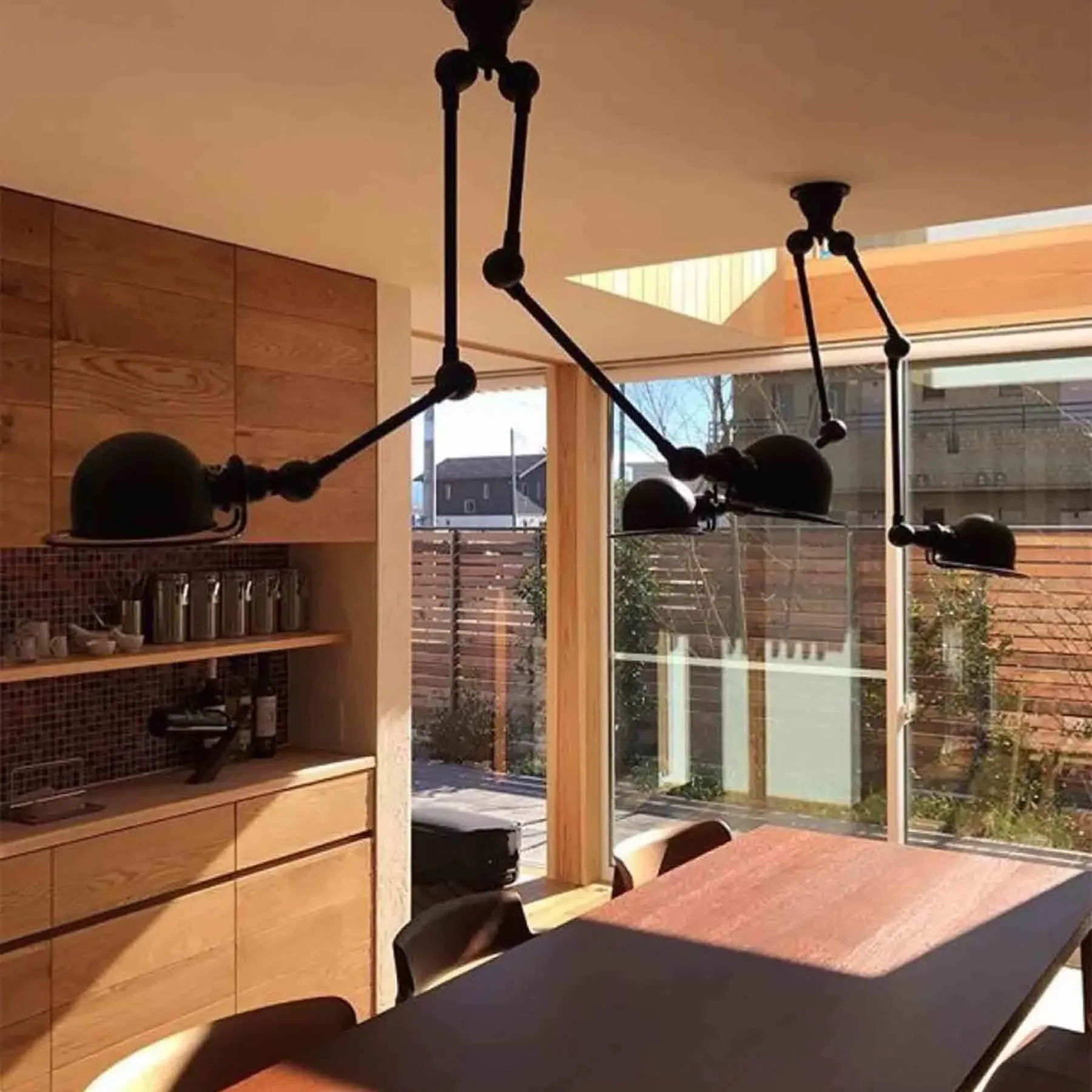 Twin Head Ceiling Light with Arms - White Matt