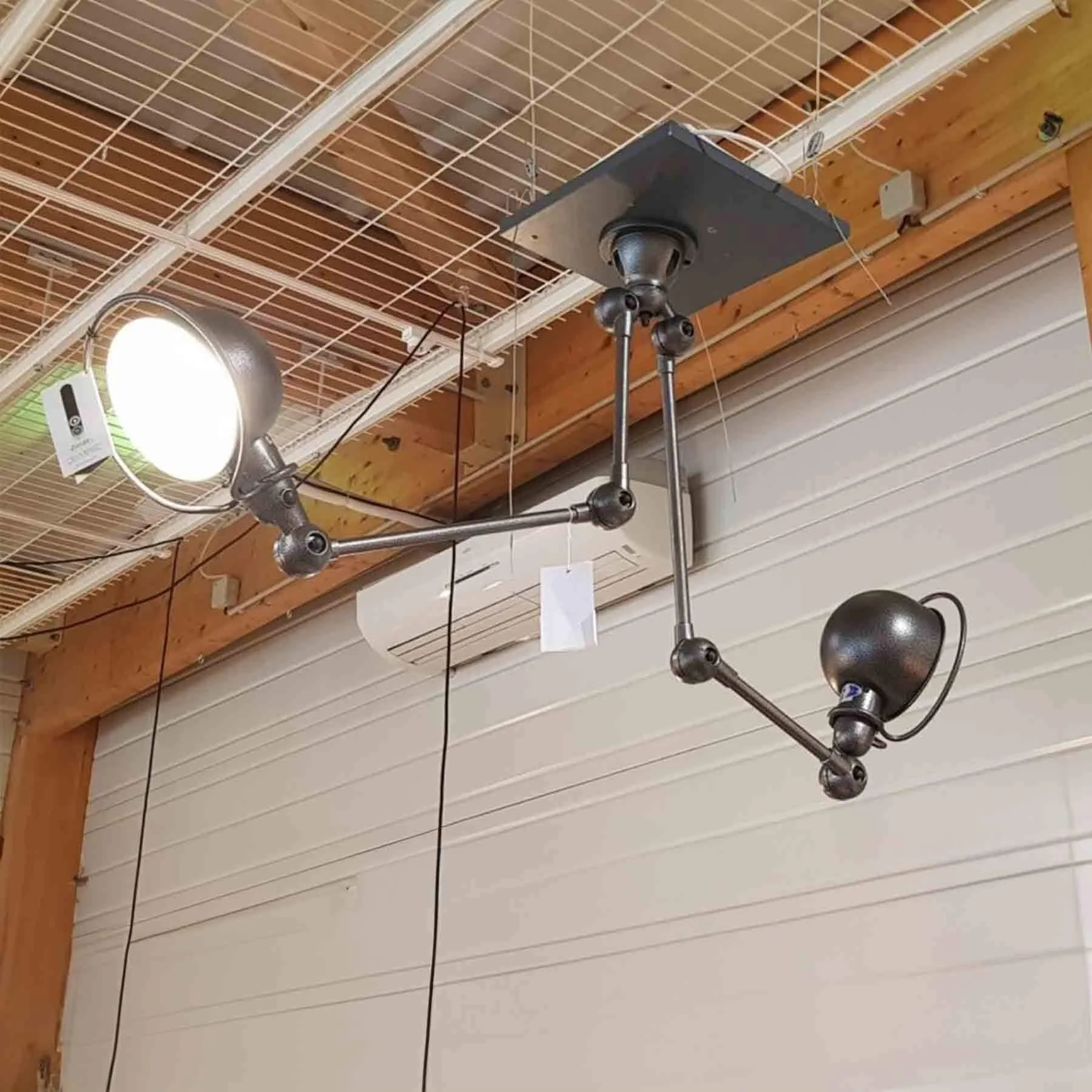 Twin Head Ceiling Light with Arms - White Matt