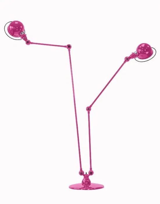 Twin Head Floor Lamp with Ball Connectors - Pink