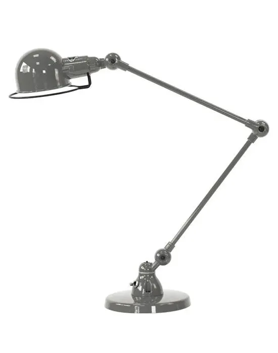 Two Arm Desk Lamp Adjustable - Grey, Metal