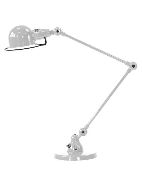 Two Arm Desk Lamp Adjustable - Silver Grey, Metal