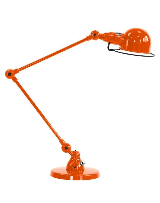 Two Arm Desk Lamp with Adjustable Head - Orange