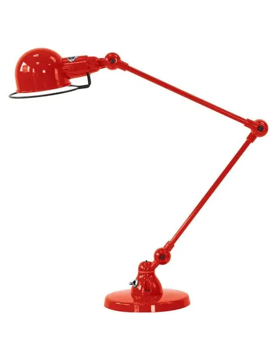 Two Arm Desk Lamp with Adjustable Head - Red, Steel