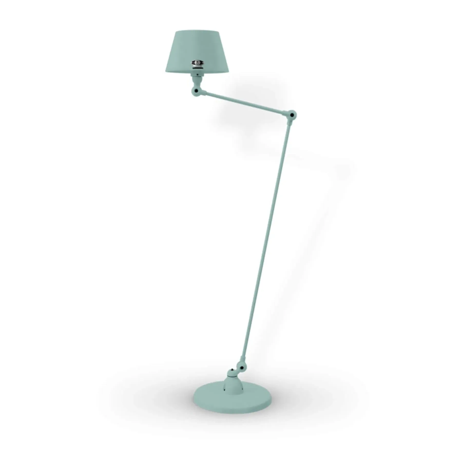 Two Arm Floor Lamp - Brushed Steel, Metal