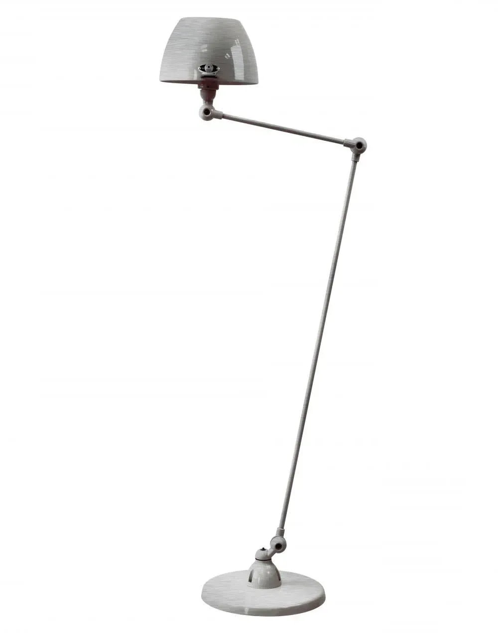 Two Arm Floor Lamp - Brushed Steel, Metal