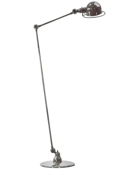 Two Arm Floor Lamp - Brushed Steel, Steel