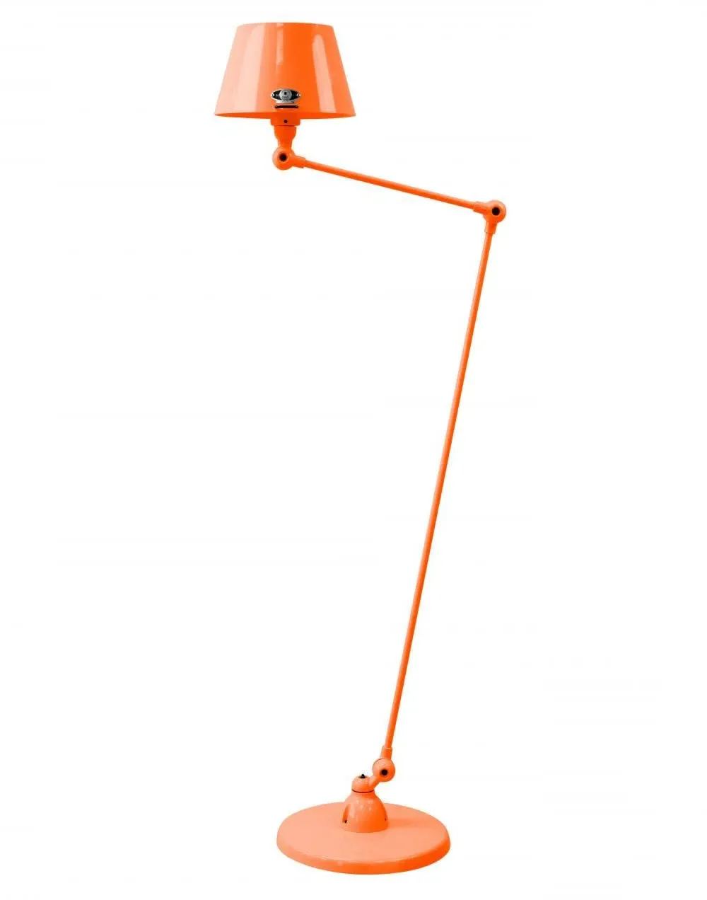 Two Arm Floor Lamp with Adjustable Arms - Orange