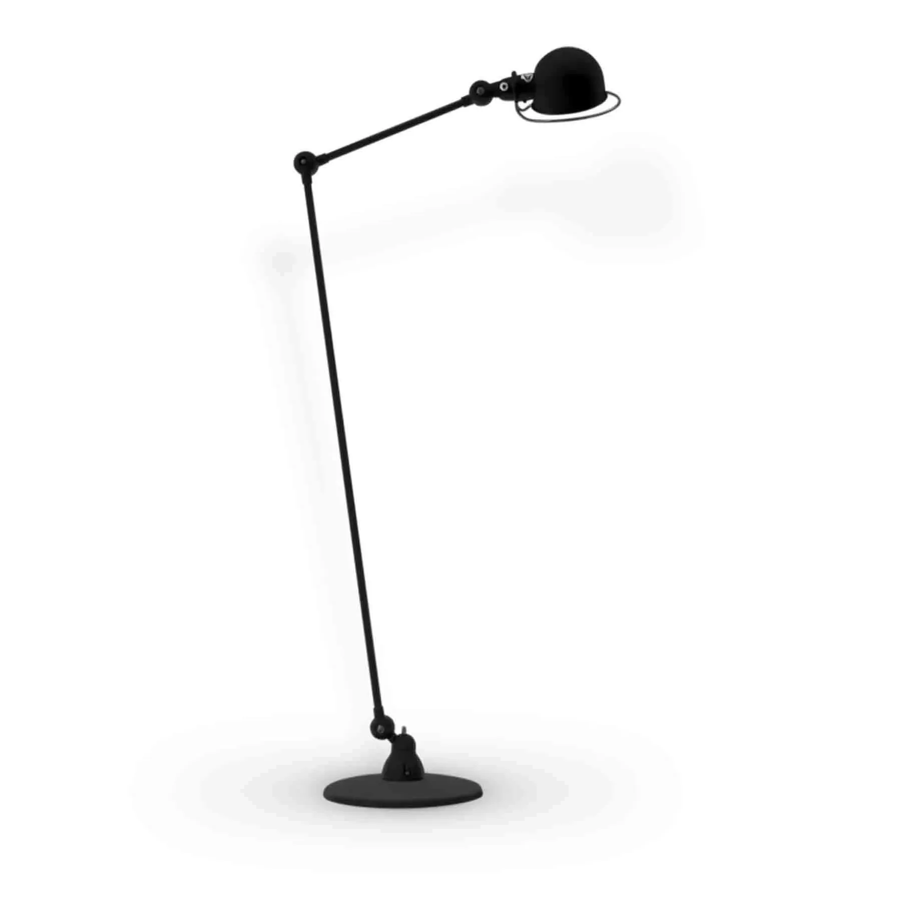 Two Arm Floor Lamp with Adjustable Head - Black