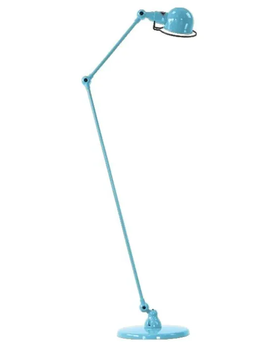 Two Arm Floor Lamp with Adjustable Head - Blue