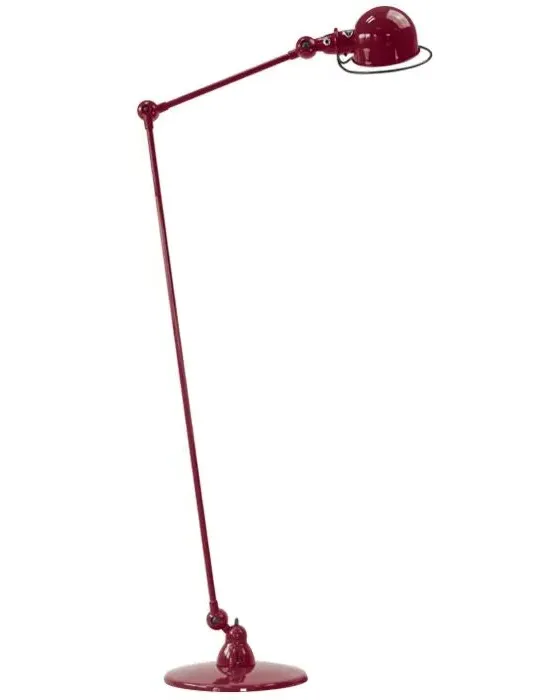 Two Arm Floor Lamp with Adjustable Head - Burgundy
