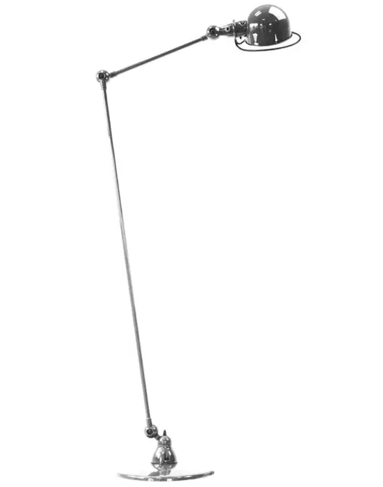 Two Arm Floor Lamp with Adjustable Head - Chrome