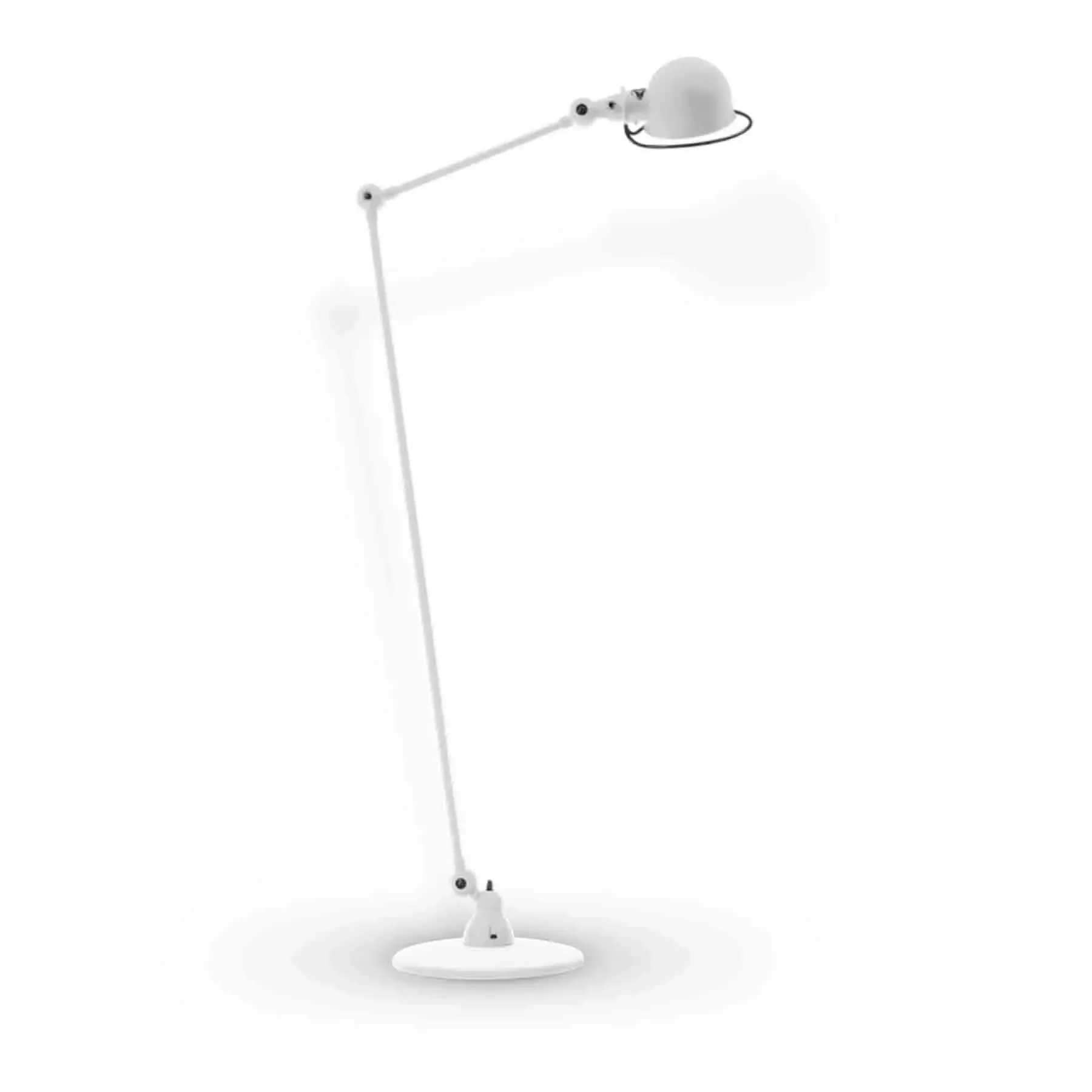 Two Arm Floor Lamp with Adjustable Head - White