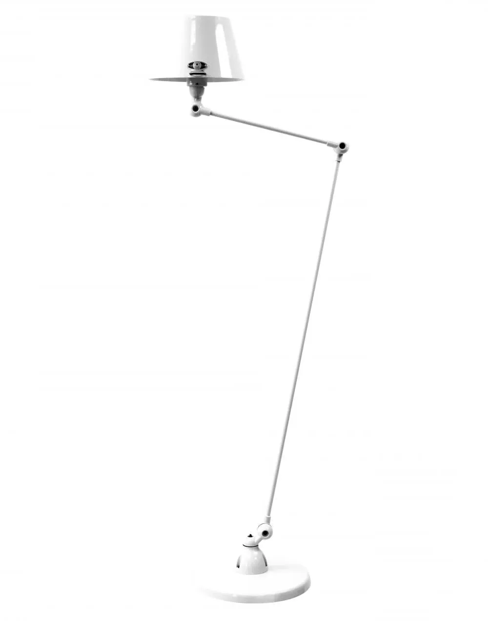 Two Arm Floor Lamp with Adjusters - Chrome, Metal