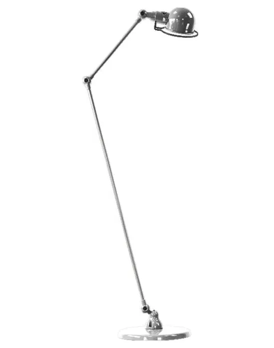 Two Arm Floor Lamp with Adjusters - Chrome, Steel
