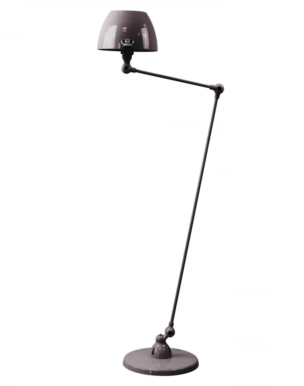 Two Arm Floor Lamp with Curved Shade - Black image