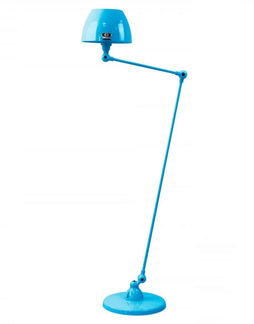 Two Arm Floor Lamp with Curved Shade - Blue image