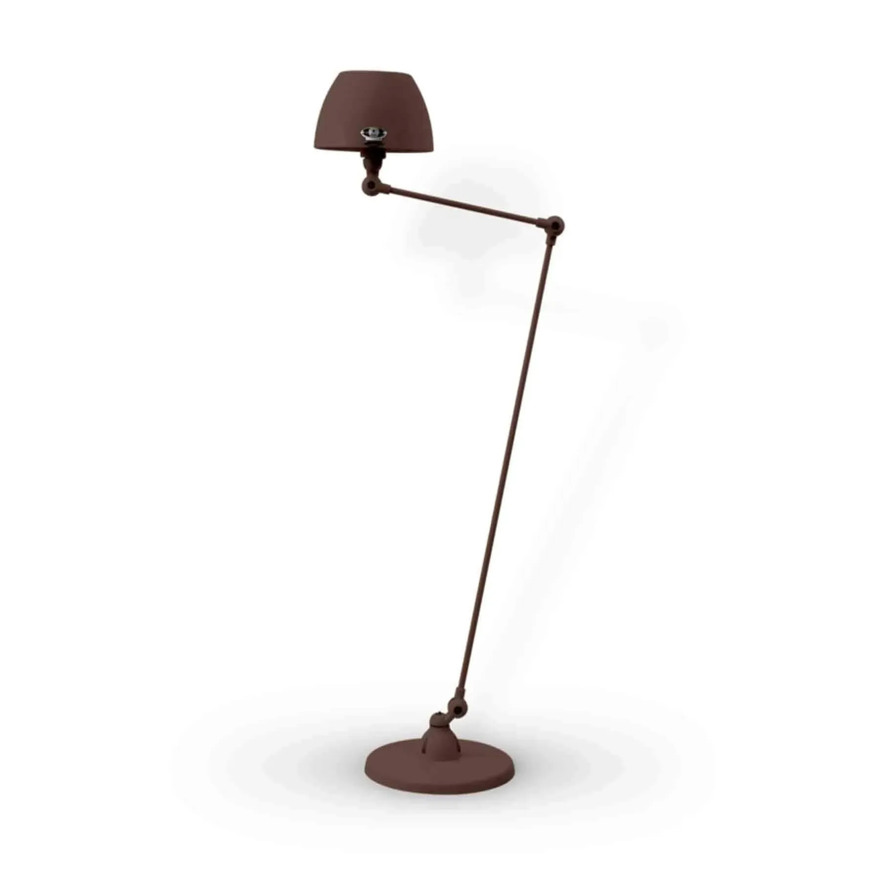 Two Arm Floor Lamp with Curved Shade - Brown