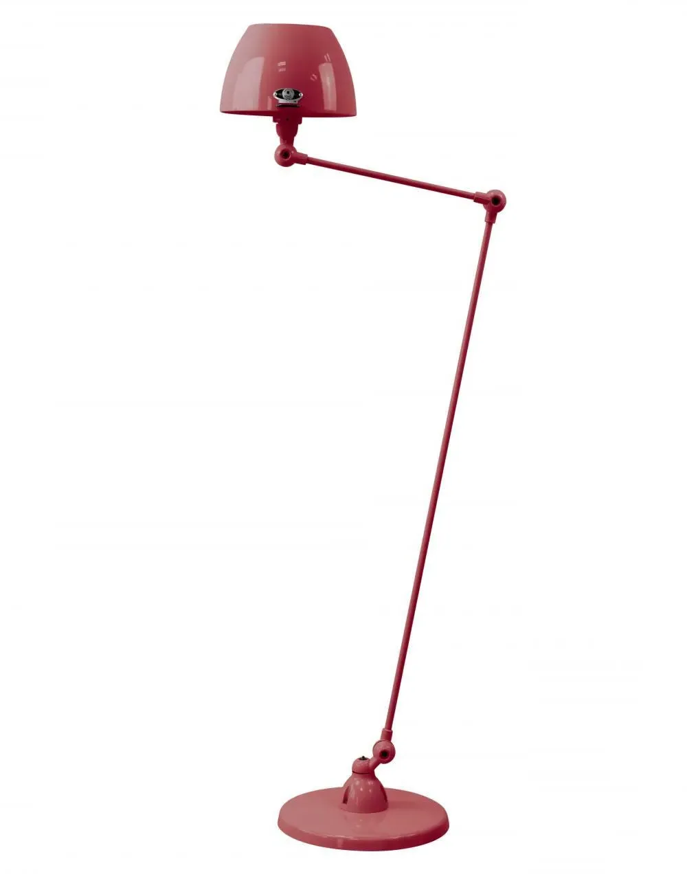 Two Arm Floor Lamp with Curved Shade - Burgundy, Metal