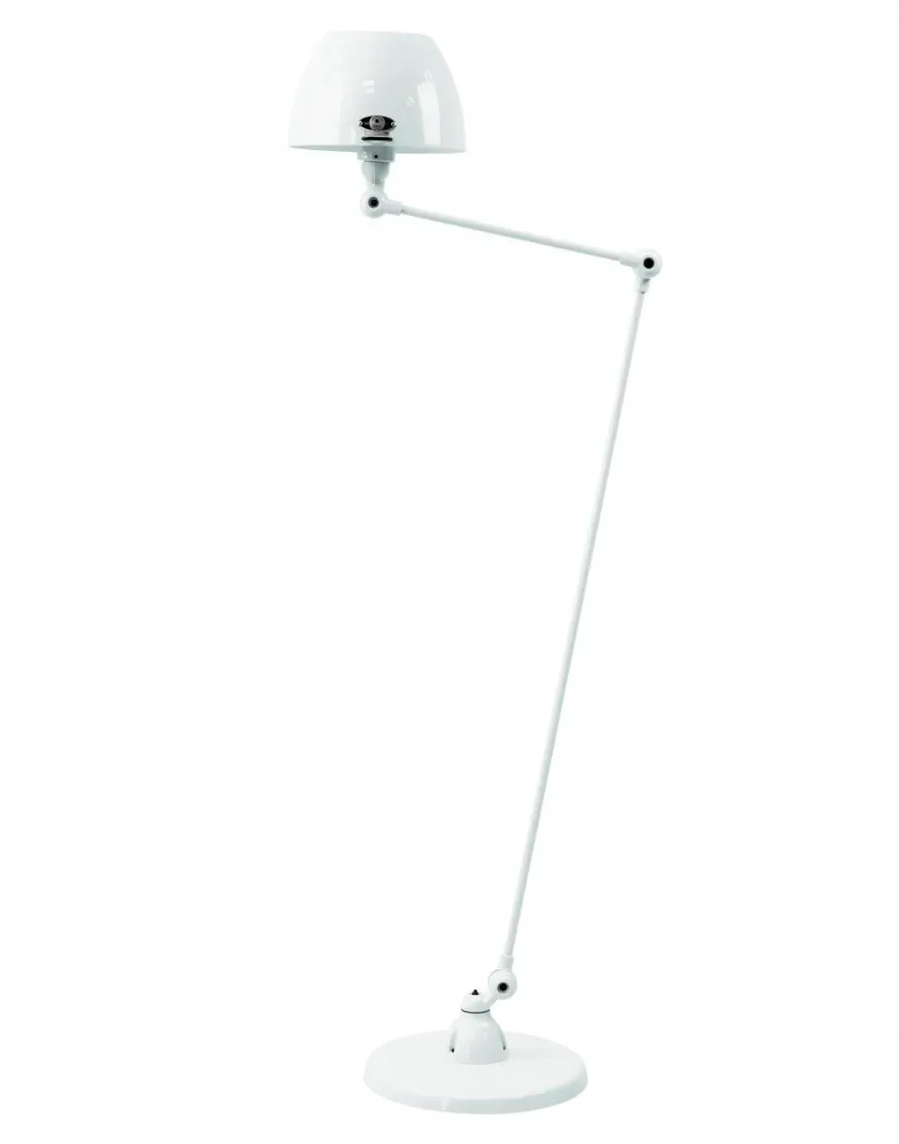 Two Arm Floor Lamp with Curved Shade - Chrome