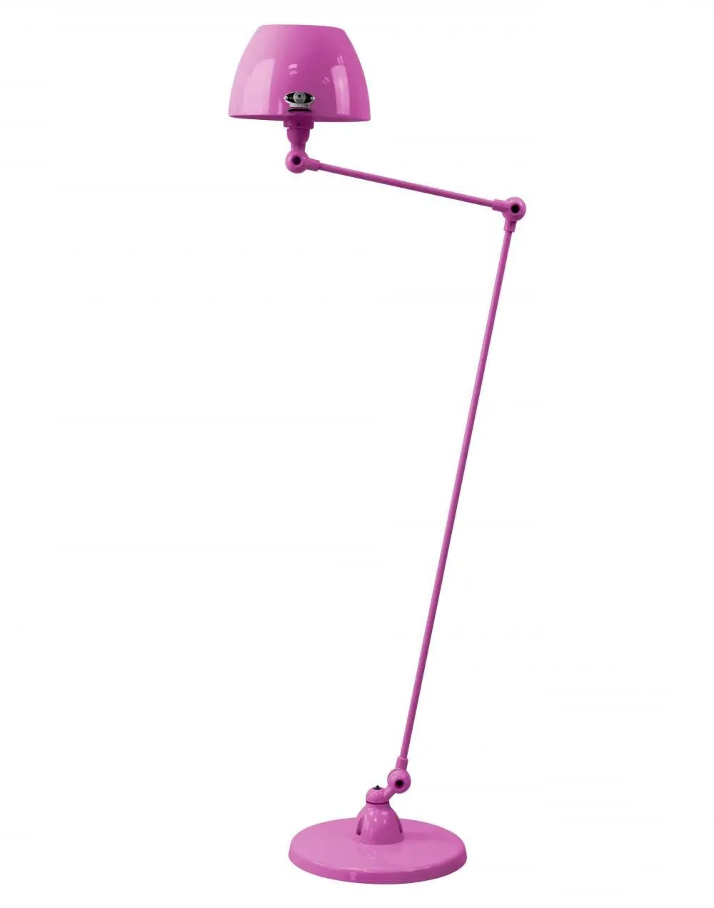 Two Arm Floor Lamp with Curved Shade - Violet