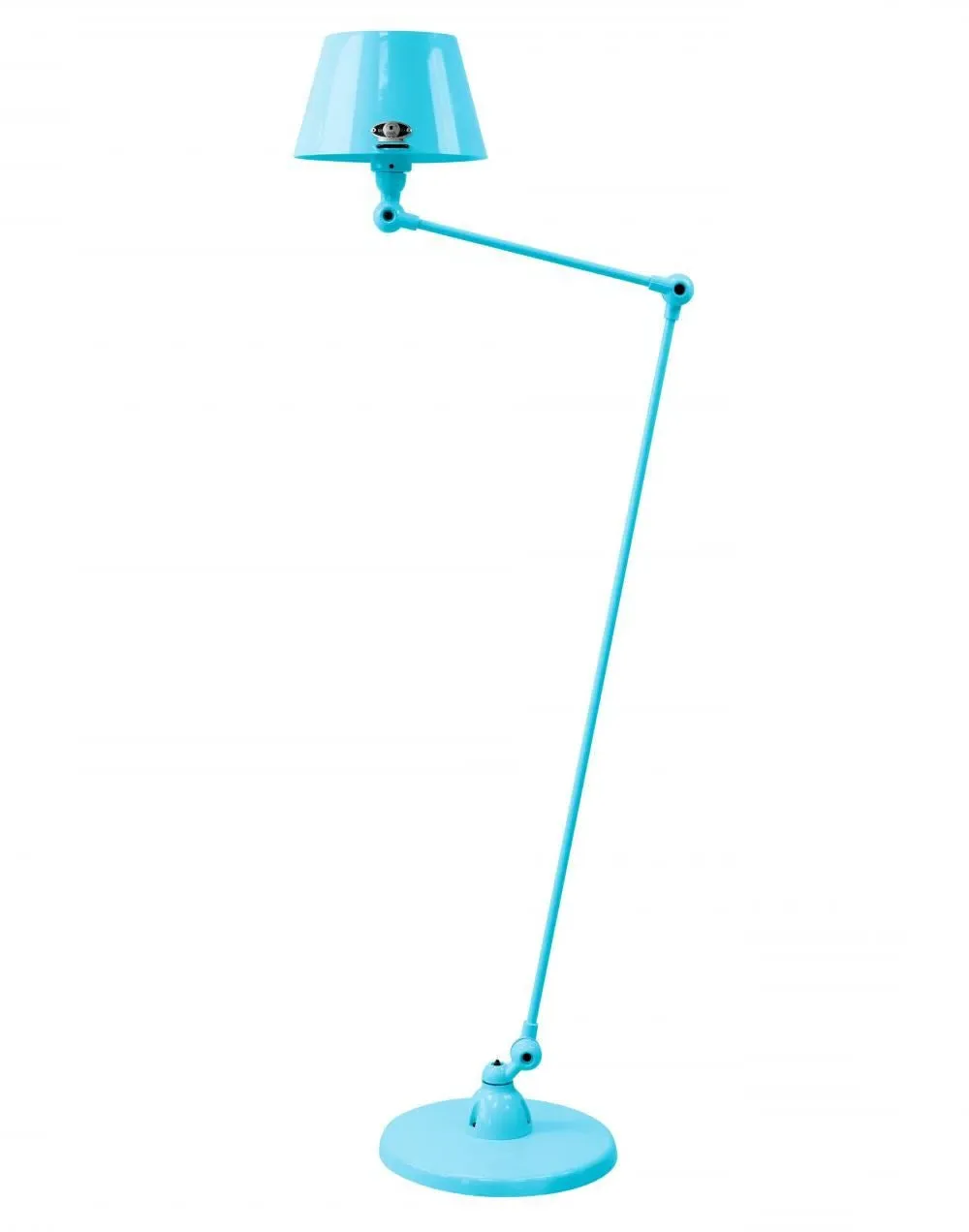 Two Arm Floor Lamp with Straight Shade - Blue