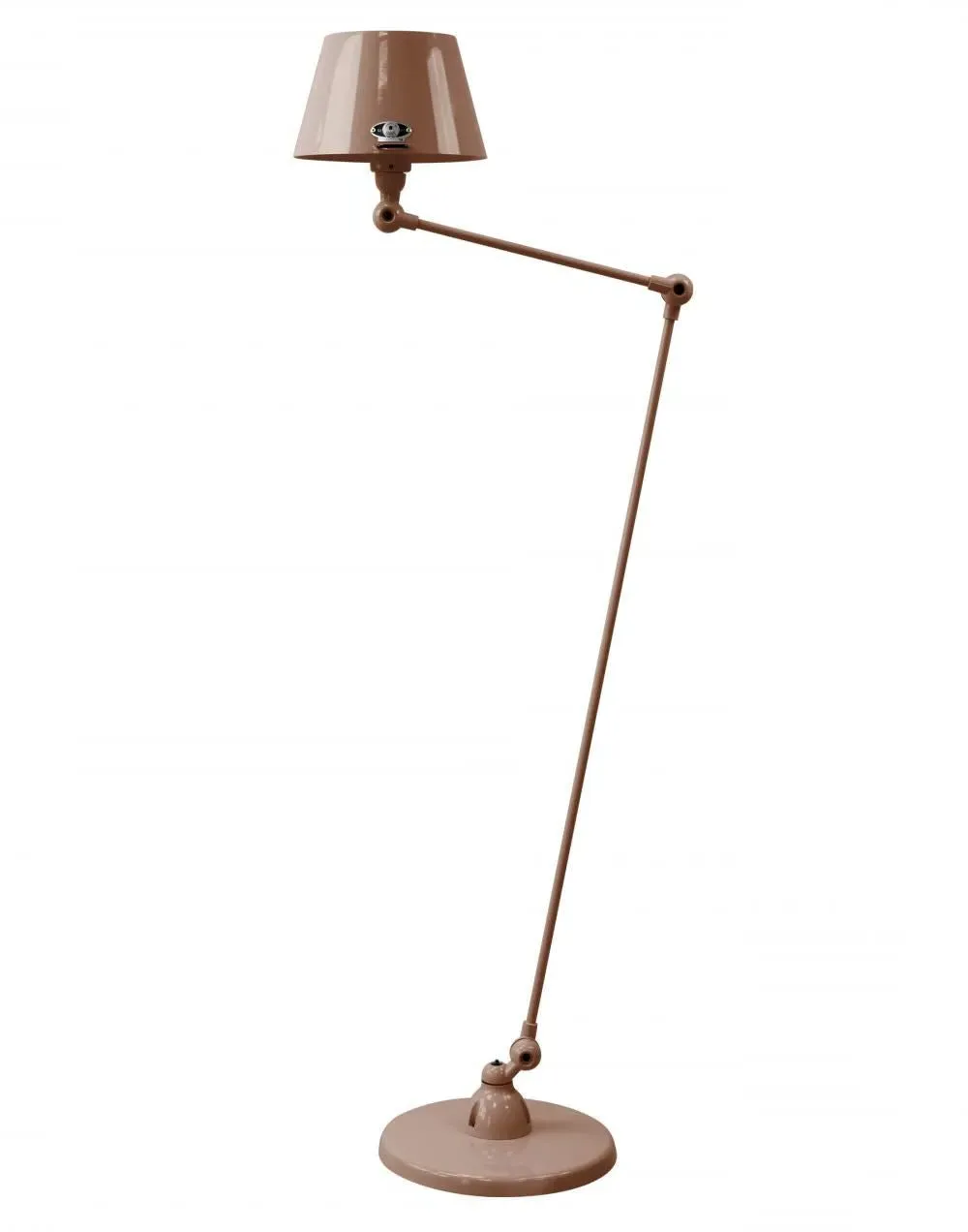 Two Arm Floor Lamp with Straight Shade - Brown