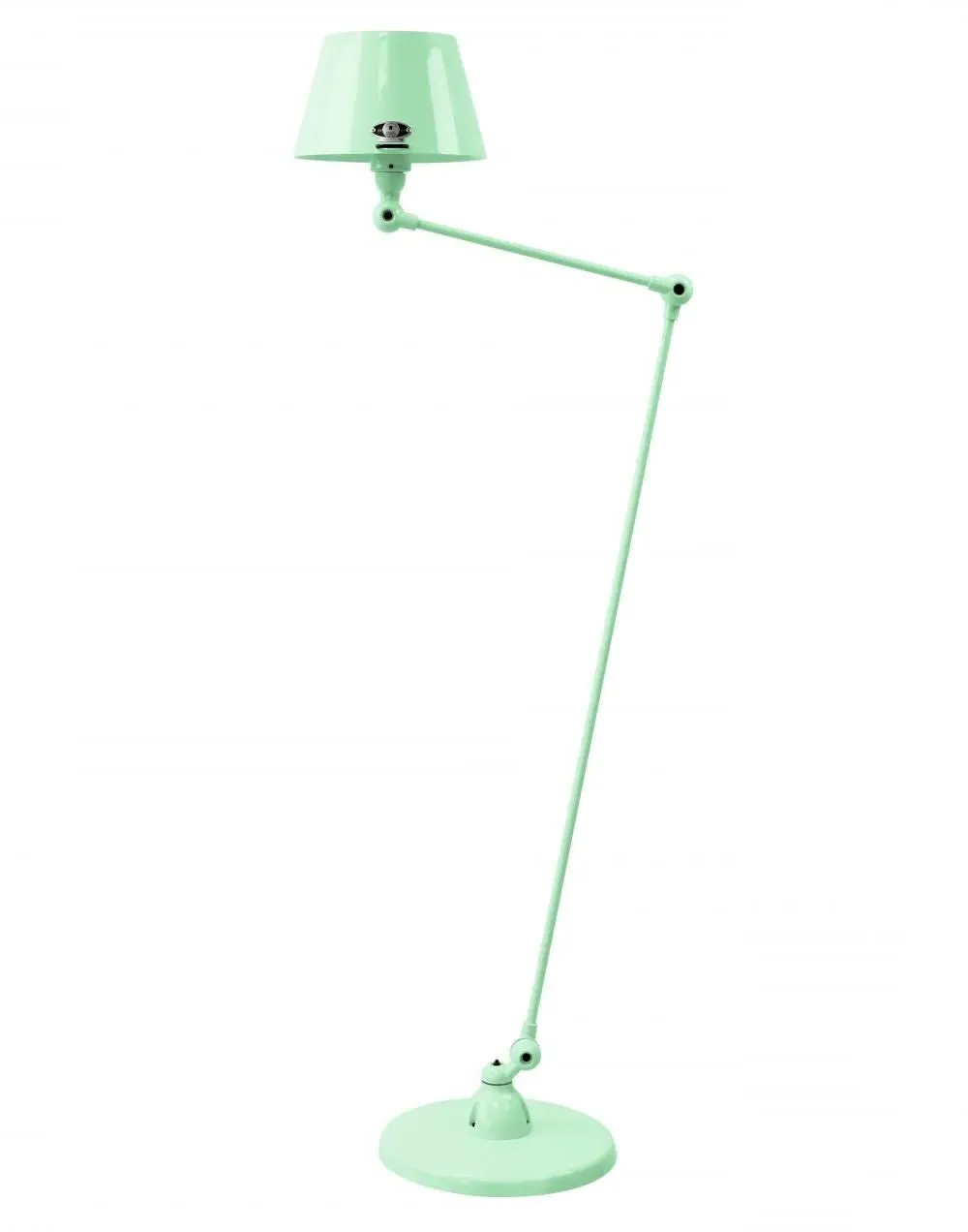 Two Arm Floor Lamp with Straight Shade - Green