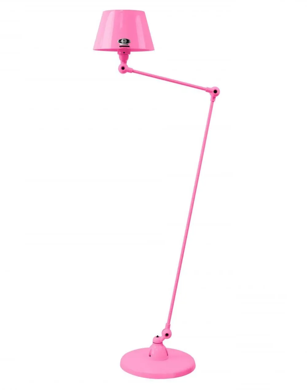 Two Arm Floor Lamp with Straight Shade - Pink, Metal image