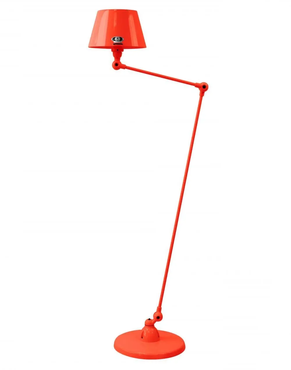 Two Arm Floor Lamp with Straight Shade - Red