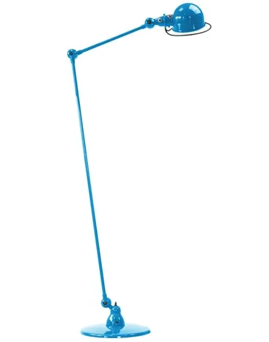 Two Arm Floor Reading Light - Blue, Steel image