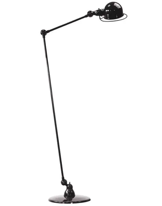 Two Arm Floor Reading Light - Burgundy, Steel
