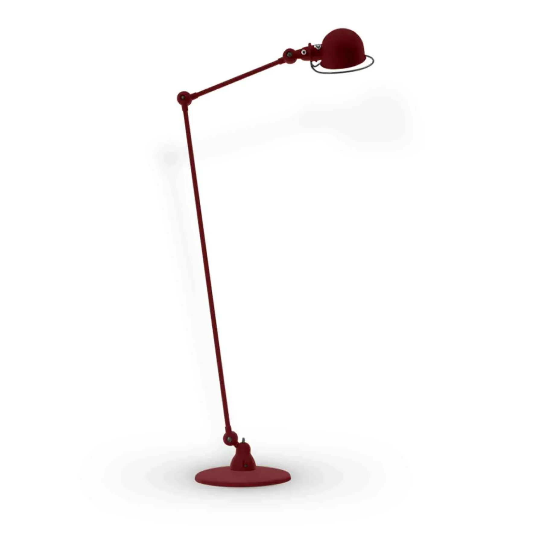 Two Arm Floor Reading Light - Burgundy, Steel