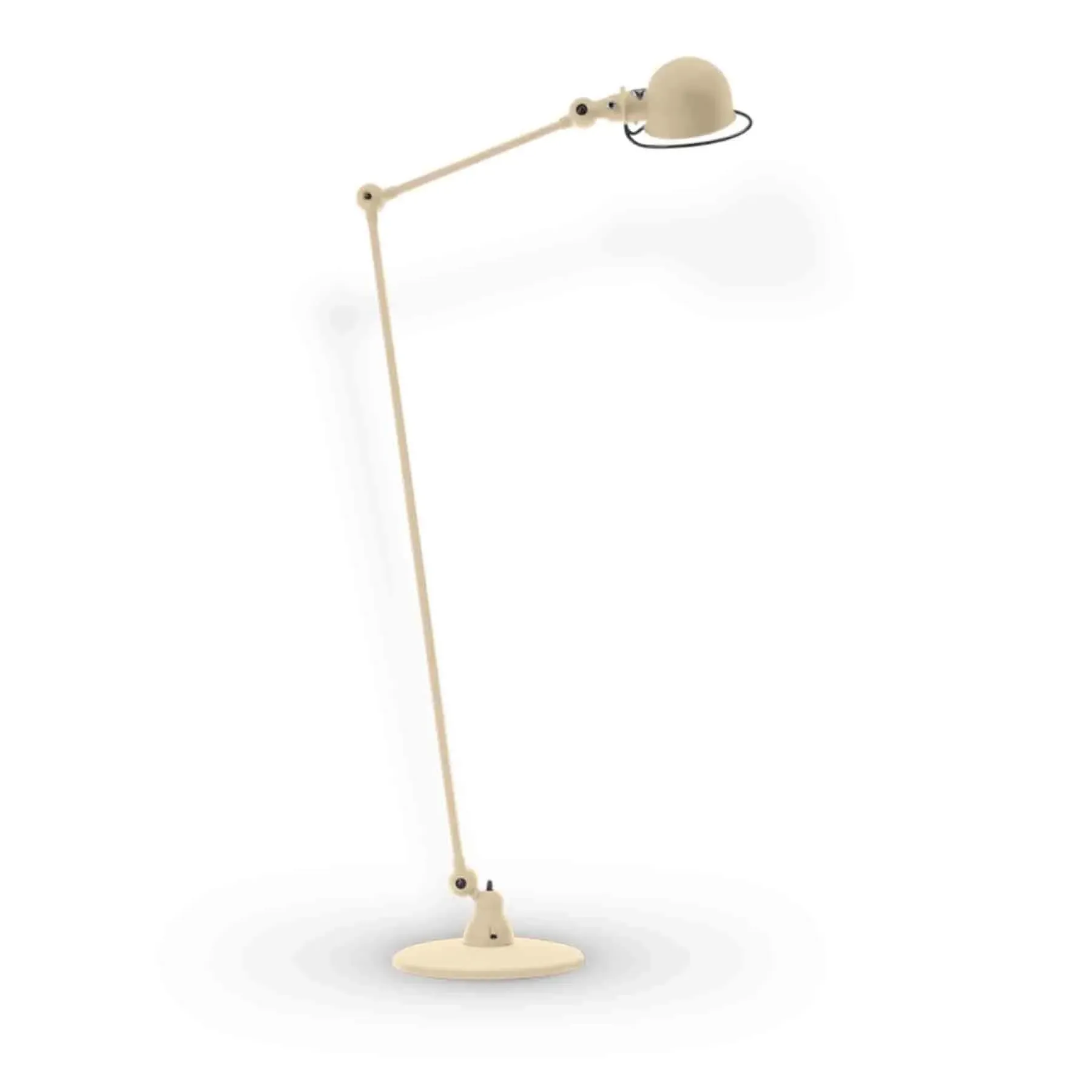 Two Arm Floor Reading Light - Ivory, Steel