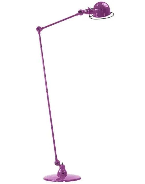 Two Arm Floor Reading Light - Purple, Steel