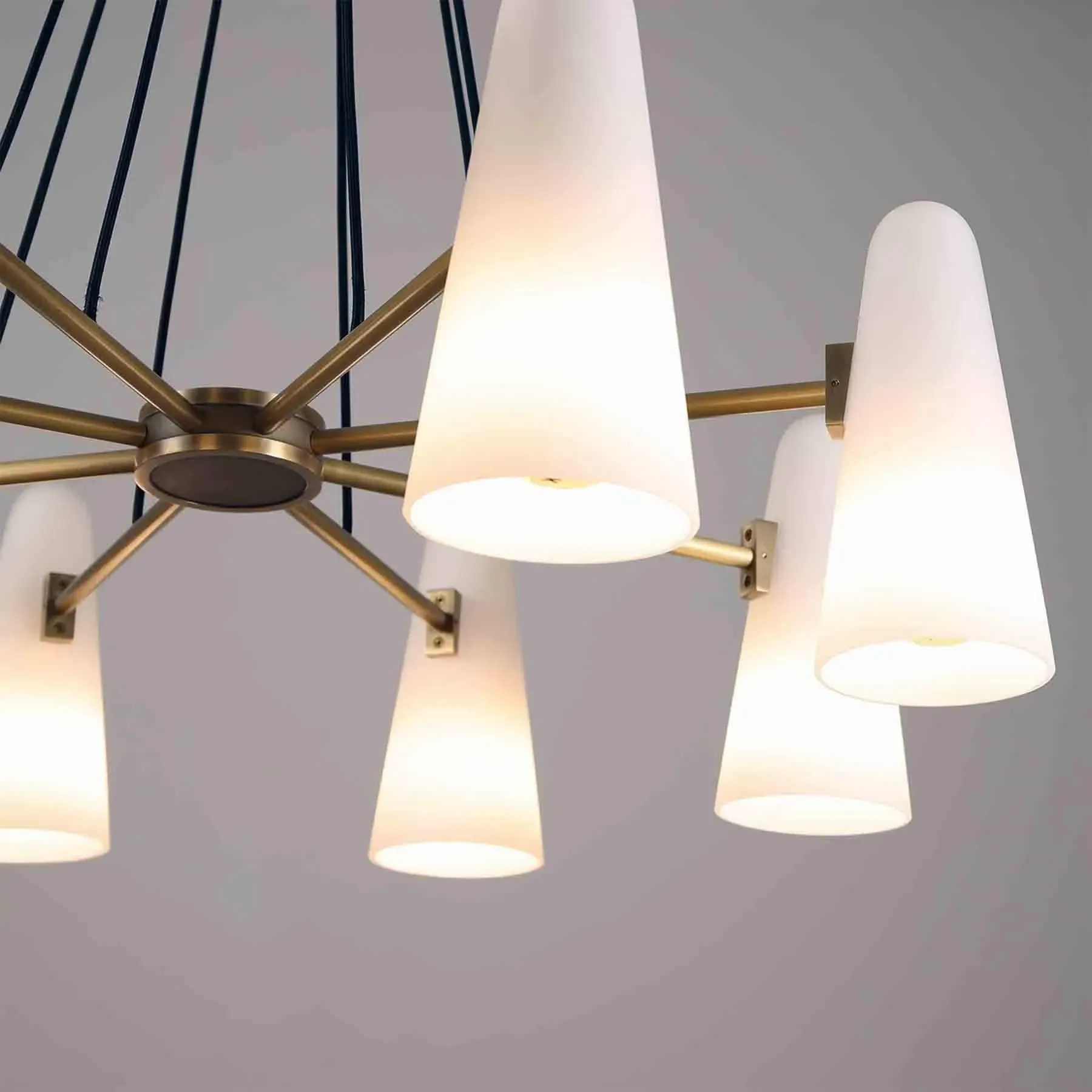 8-Light Chandelier - White, Glass