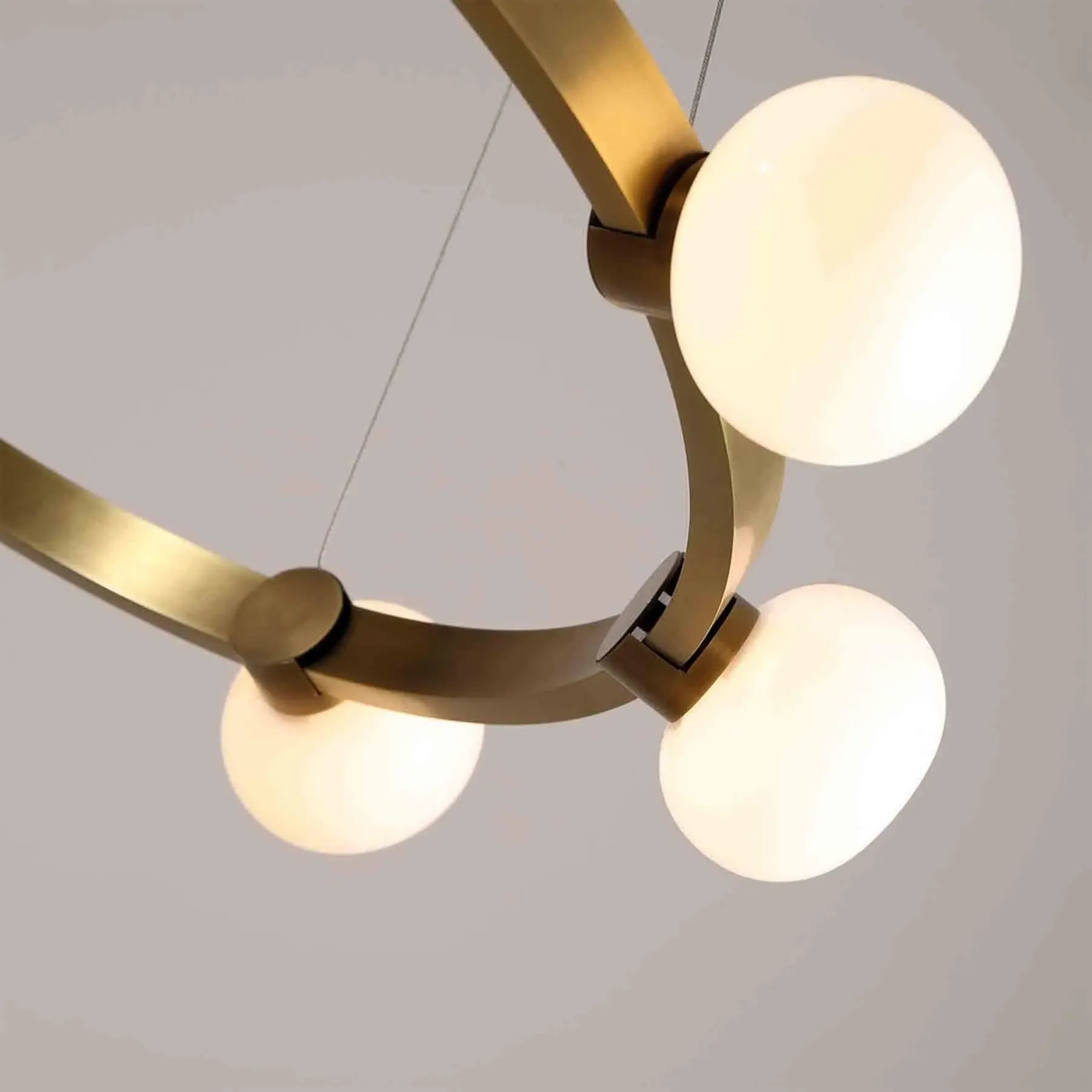 8-Light Globe Chandelier - White, Brass