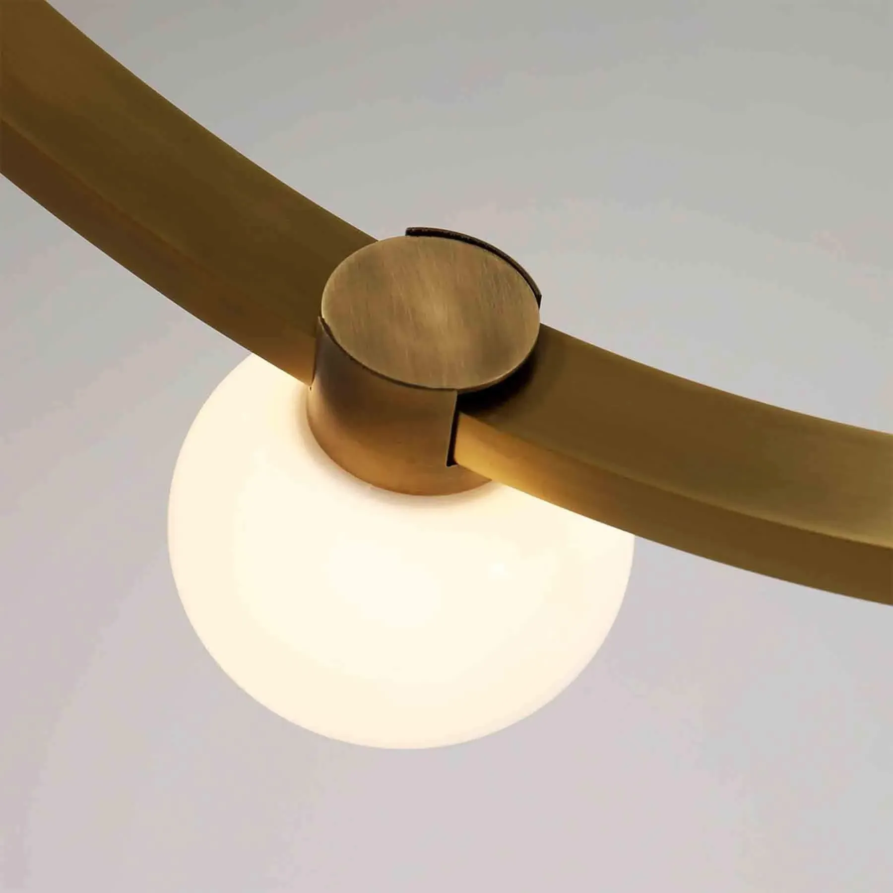 8-Light Globe Chandelier - White, Brass